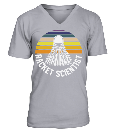 Funny Badminton Racket Scientist V-Neck T-shirt