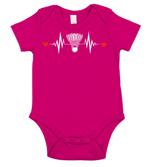Shuttlecock Heartbeat Funny Badminton Short Sleeve Baby One-Piece
