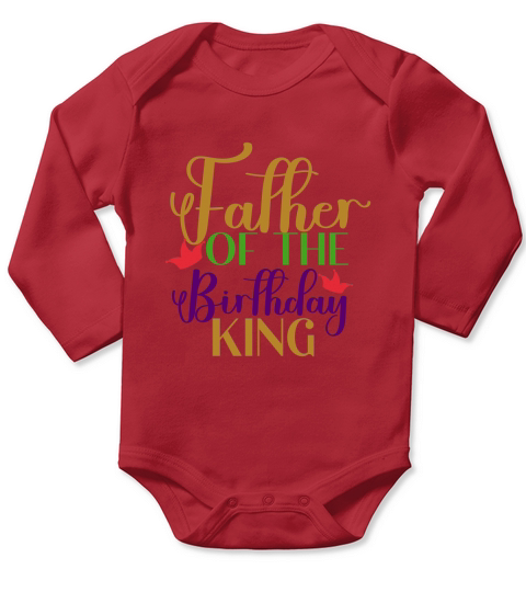 Father Of The Birthday King Long Sleeve Baby One-Piece