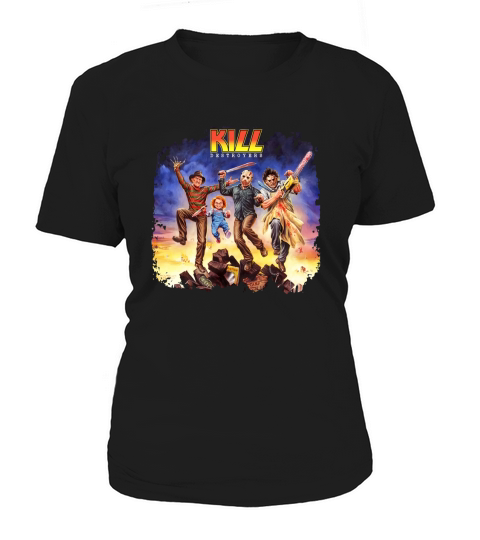 Halloween horror characters kiss destroyers Women's T-Shirt