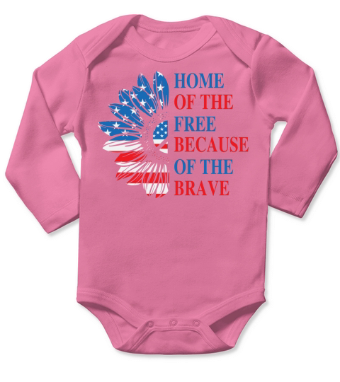 Land Of The Free Home Long Sleeve Baby One-Piece