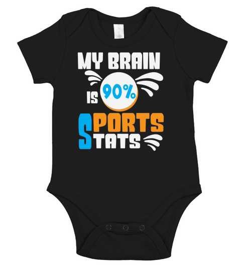My brain is 90% sports stats Short Sleeve Baby One-Piece