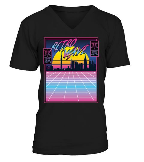 Retro Tokyo retrowave 80s streetwear V-Neck T-shirt