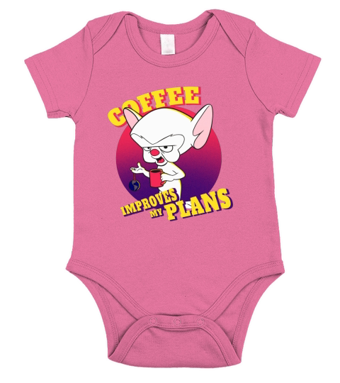 Pinky and the Brain Coffee improves my plans shirt Short Sleeve Baby One-Piece