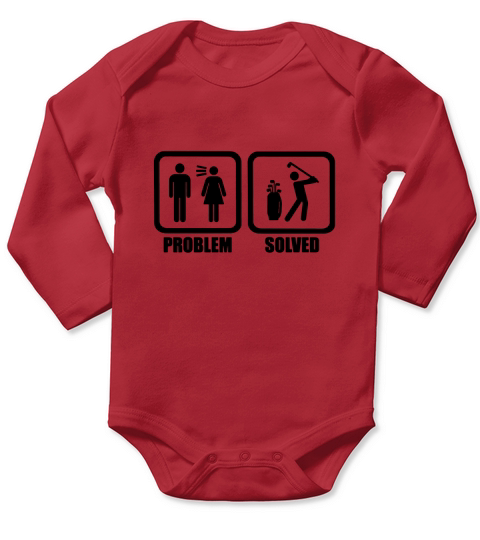 Funny Golf Problem Solved Long Sleeve Baby One-Piece