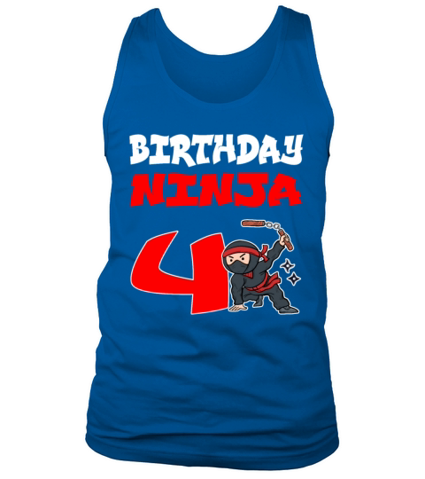 4th birthday ninja kids party Tank Top Unisex