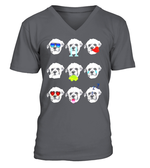 SHICHON Dog Nine Emotions Face Funny T-Shirt Gift V-Neck T-shirt