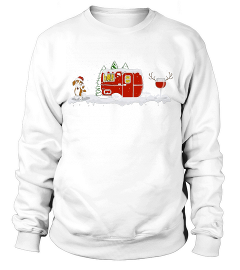 Beagle Camping And Wine Christmas Dog Lovers Sweatshirt Unisex
