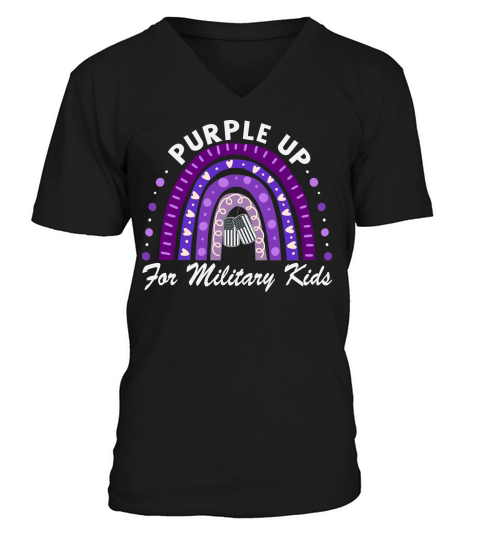 Purple up for military kids 5 V-Neck T-shirt