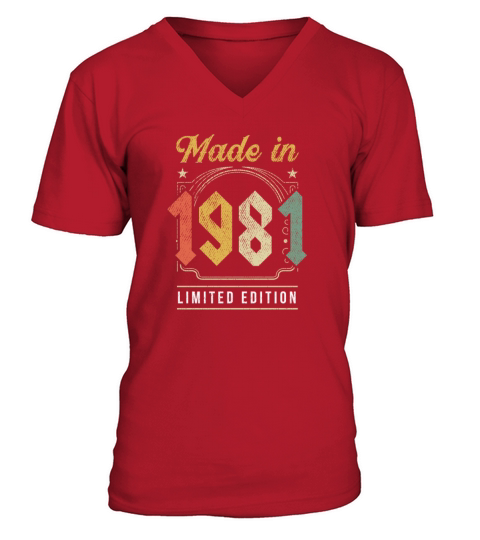 Made in January 1981 40th Birthday Men V-Neck T-shirt