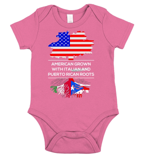 American Grown With Italian And Puerto Rican Roots T-Shirt Short Sleeve Baby One-Piece