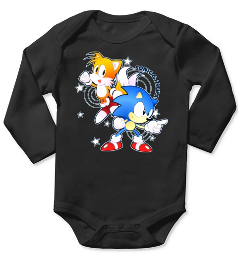 Classic Sonic and Tails 25th Anniversary Style SHIRT Long Sleeve Baby One-Piece