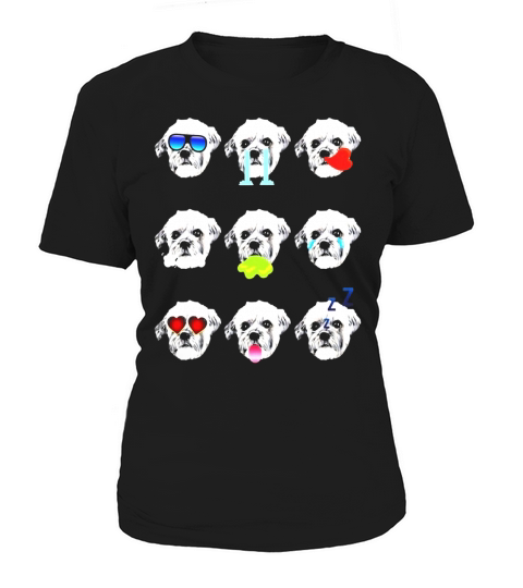 SHICHON Dog Nine Emotions Face Funny T-Shirt Gift Women's T-Shirt