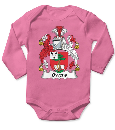 Owens Coat of Arms Irish Family Crests Long Sleeve Baby One-Piece