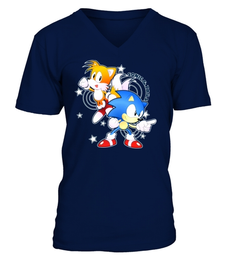Classic Sonic and Tails 25th Anniversary Style SHIRT V-Neck T-shirt