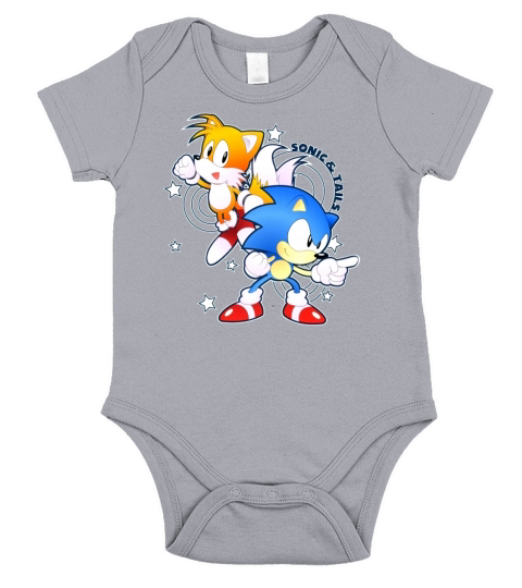 Classic Sonic and Tails 25th Anniversary Style SHIRT Short Sleeve Baby One-Piece