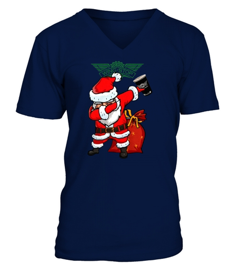 Dabbing Santa Claus Wing Stop V-Neck T-shirt