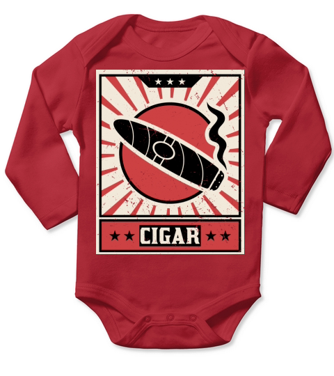 CIGAR Vintage Propaganda Poster Design Long Sleeve Baby One-Piece