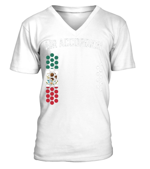 AIR ACCORDION T SHIRT - THE FLAG OF MEXICO V-Neck T-shirt