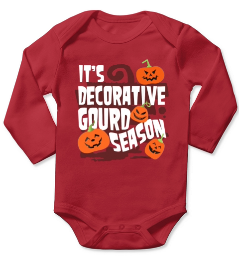 Its Decorative Gourd Season Distressed Premium T-Shirt Long Sleeve Baby One-Piece