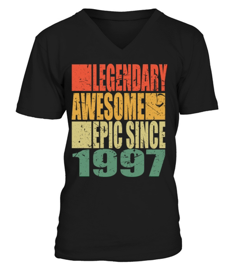 Legendary Since 1997 Saying Birthday V-Neck T-shirt