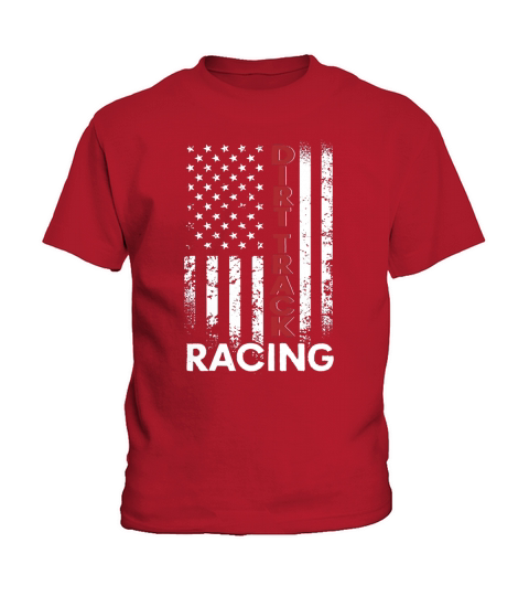 Dirt Track Racing American Flag T-Shirt Kids T-Shirt