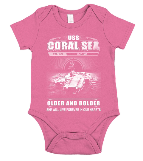 USS Coral Sea- Older And Bolder Short Sleeve Baby One-Piece
