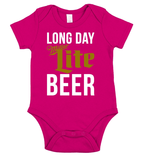 Long Day - Miller Lite - Beer Shirt Short Sleeve Baby One-Piece