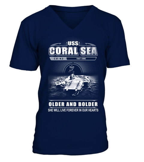 USS Coral Sea- Older And Bolder V-Neck T-shirt