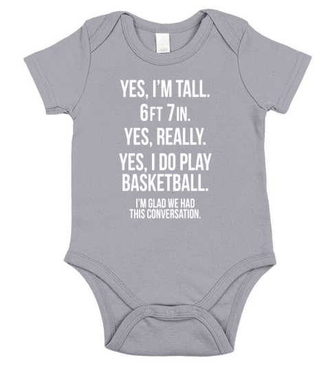 Yes Im Tall, I play basketball funny 6 Short Sleeve Baby One-Piece
