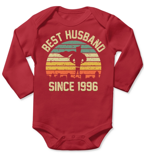 Wedding Anniversary Best Husband SINCE 1996 Long Sleeve Baby One-Piece
