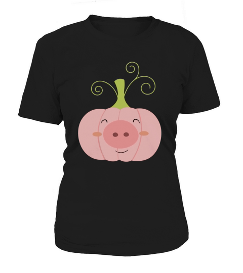 Cute Emotion Pig Pumpkin Face T-Shirt For Halloween Day Women's T-Shirt