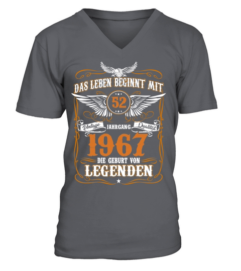 Das leben beginnt mit 52 jahrgang 1967 die geburt von legenden V-Neck T-shirt