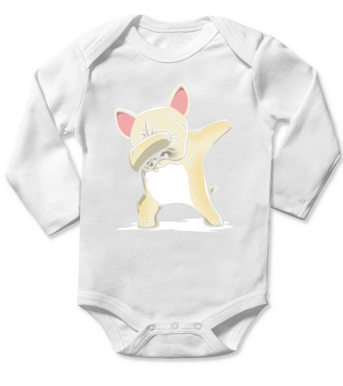 Cream French Bulldog Dabbing T-Shirt Funny Dab Dance Gift Black Youth B076QP9CNF 1 Long Sleeve Baby One-Piece