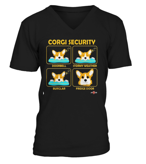 Corgi Shirt | Corgi Security | Funny Corgi Gift V-Neck T-shirt