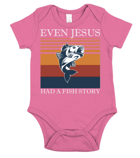 Even Jesus had a fish story Short Sleeve Baby One-Piece