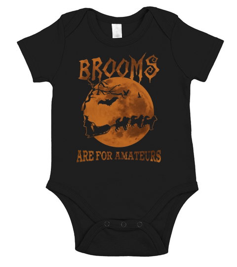 Brooms Are For Amateurs Dog Sledding Short Sleeve Baby One-Piece