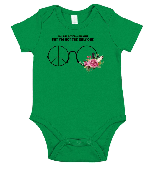 Hippie Glasses you may say Im a dreamer but Im not the only one Short Sleeve Baby One-Piece