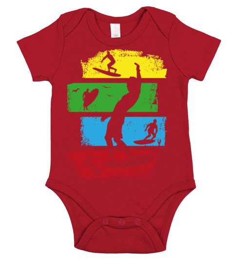 surf surfer surfing retro vintage stripes dark Short Sleeve Baby One-Piece