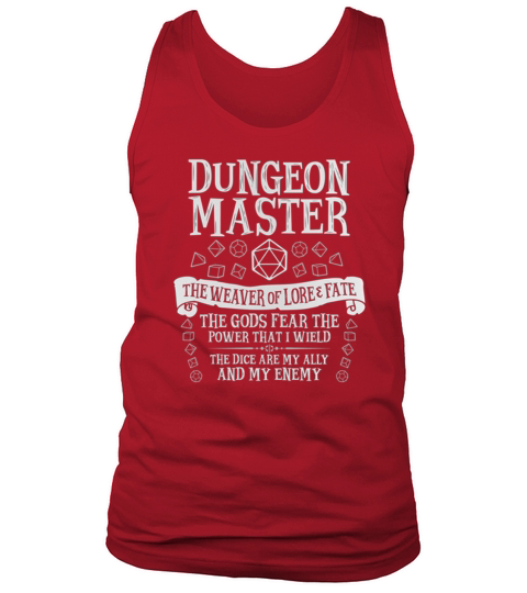 Dungeon Master, The Weaver of Lore & Fate - Dungeons & Dragons (White Text) - Mug Tank Top Unisex