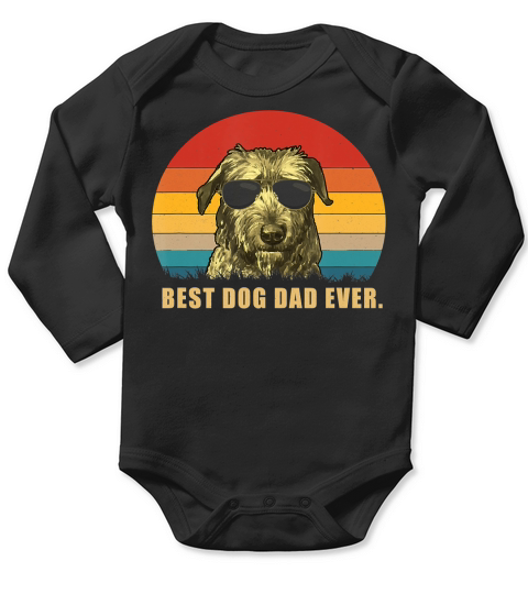 Vintage Best Dog Dad Ever T shirt Irish Wolfhound Shirts Long Sleeve Baby One-Piece