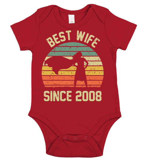Wedding Anniversary Best Wife SINCE 2008 Short Sleeve Baby One-Piece