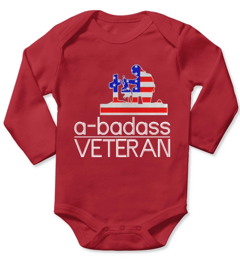 A-badass Veteran T-Shirt Long Sleeve Baby One-Piece