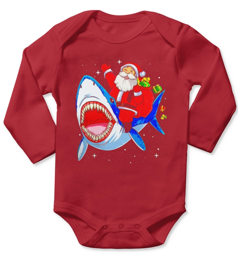 Santa Riding Shark T Shirt Christmas Gifts Galaxy Space Tees Black Youth B076N49JP6 1 Long Sleeve Baby One-Piece