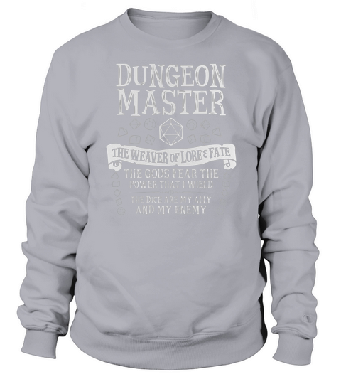 Dungeon Master, The Weaver of Lore & Fate - Dungeons & Dragons (White Text) - Mug Sweatshirt Unisex