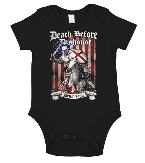 Warrior Shirt - DEUS VULT - KNIGHTS TEMPLAR THE CRUSADER - Warrior Short Sleeve Baby One-Piece