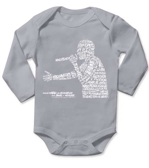 Canserbero White Text Long Sleeve Baby One-Piece
