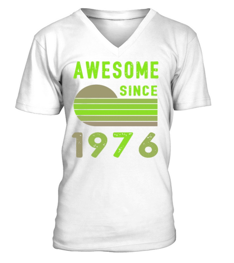1976 Birthday Retro Vintage Gift since V-Neck T-shirt