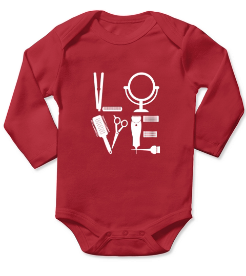 Hairdresser Hairstylist Love T-Shirt For Her Hair Stylist T Long Sleeve Baby One-Piece