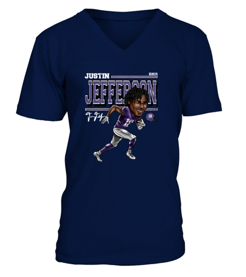 Justin Jefferson Cartoon V-Neck T-shirt